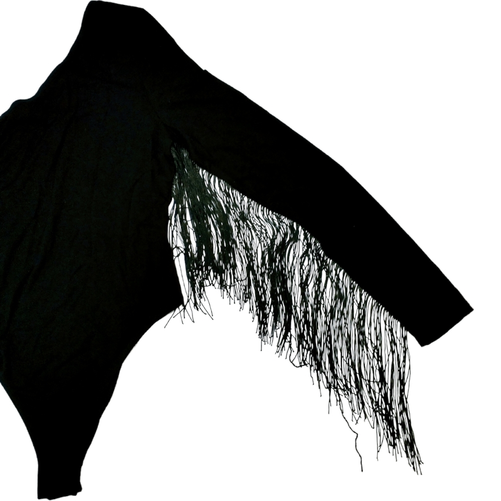 Shein Fringe Trim One Shoulder Bodysuit - Picture 9 of 13